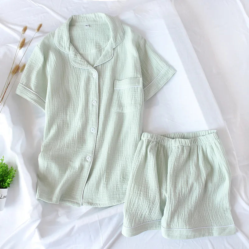 Light green kawaii pajama set on a white background