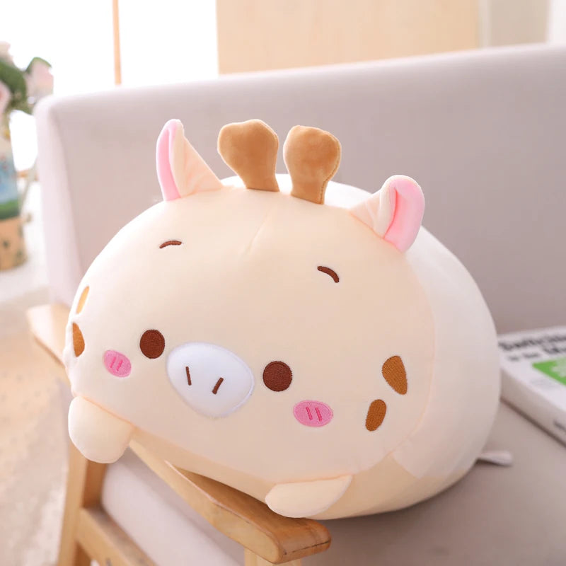 Cute kawaii plush toy with animal design on a surface