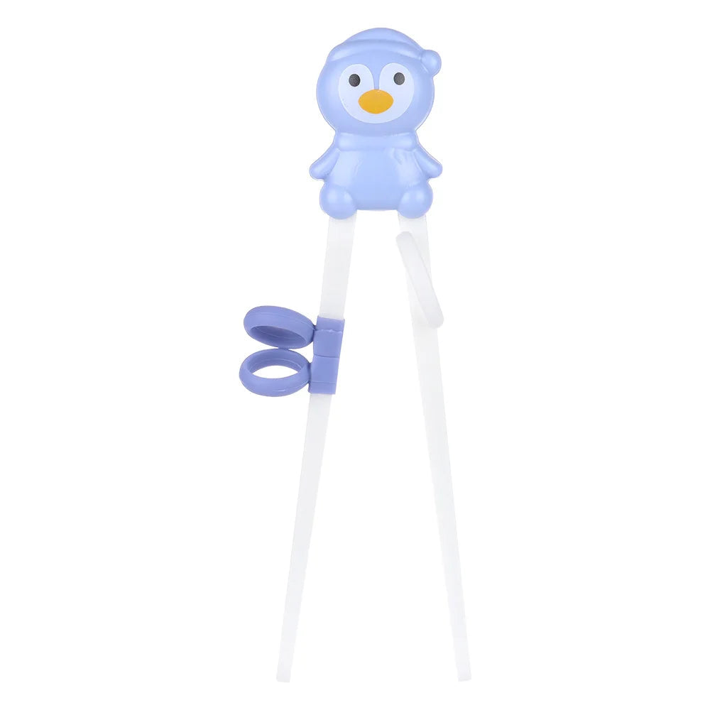 Blue kawaii cartoon character with a bow tie on a white background