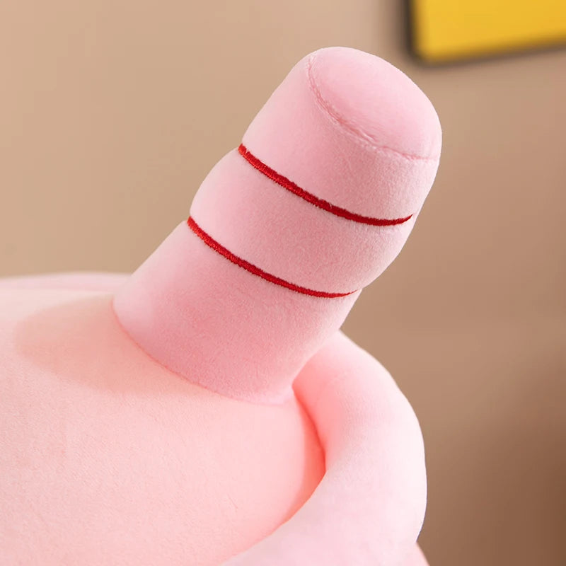 Close up of a straw in a boba tea kawaii plush toy