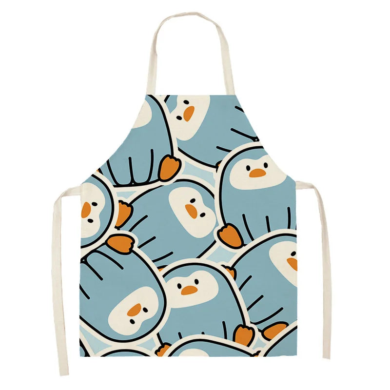 Apron with penguin Kawaii pattern on a white background