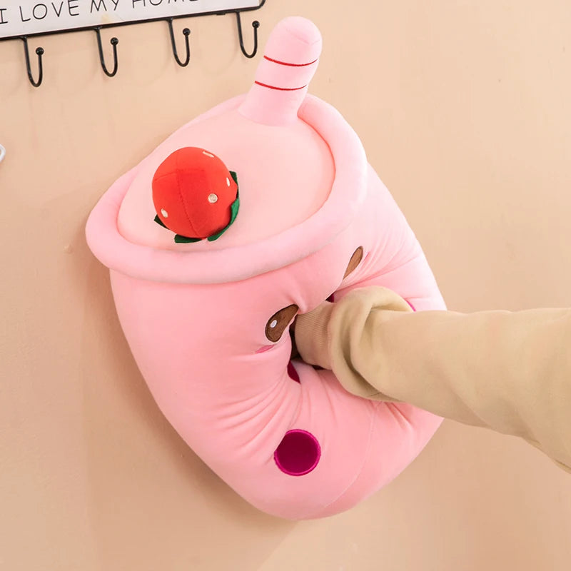 Hand smashing a kawaii  plush toy