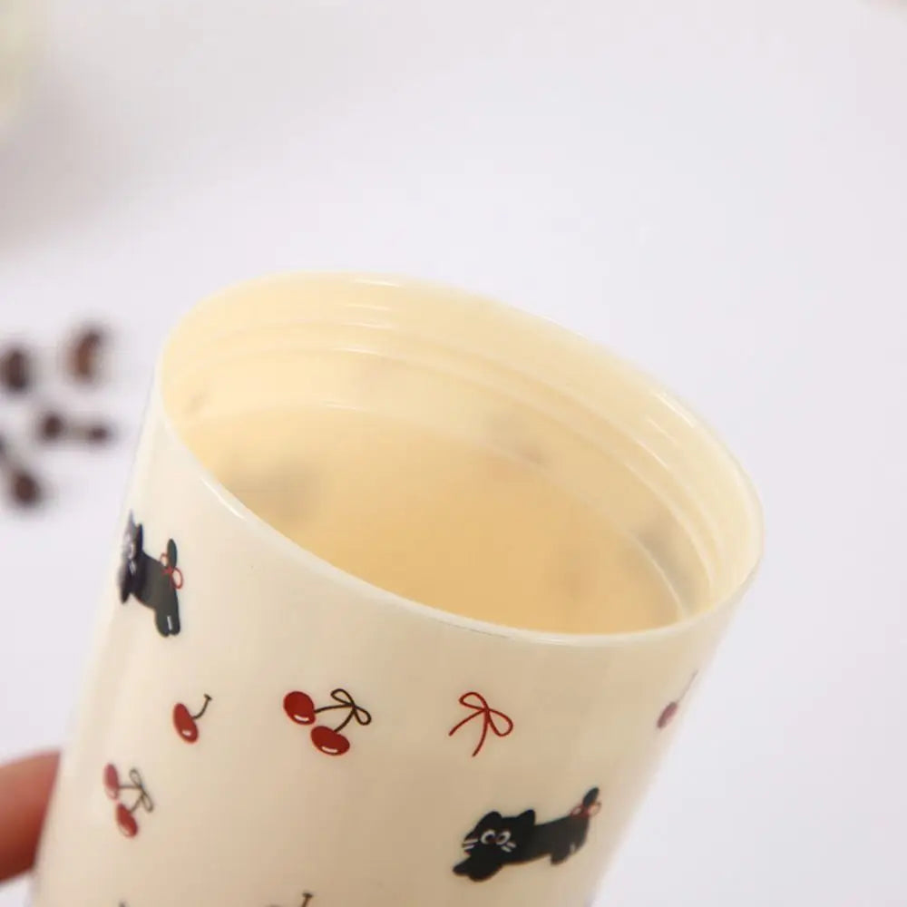 Ceramic cup with Kawaii illustrations on a white background