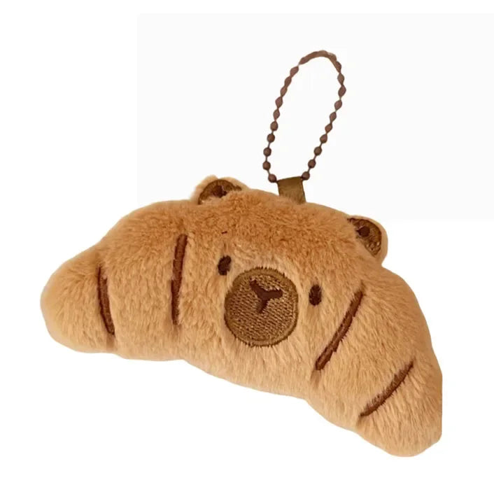 Plush kawaii bear head keychain on a white background with 'Style C-1PC' text.