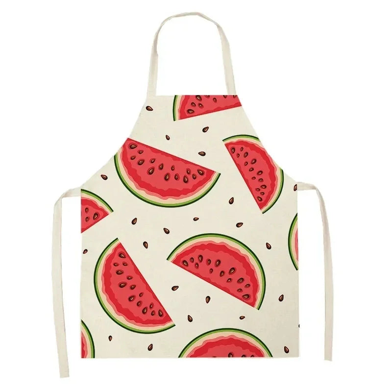 Apron with watermelon Kawaii pattern on a white background