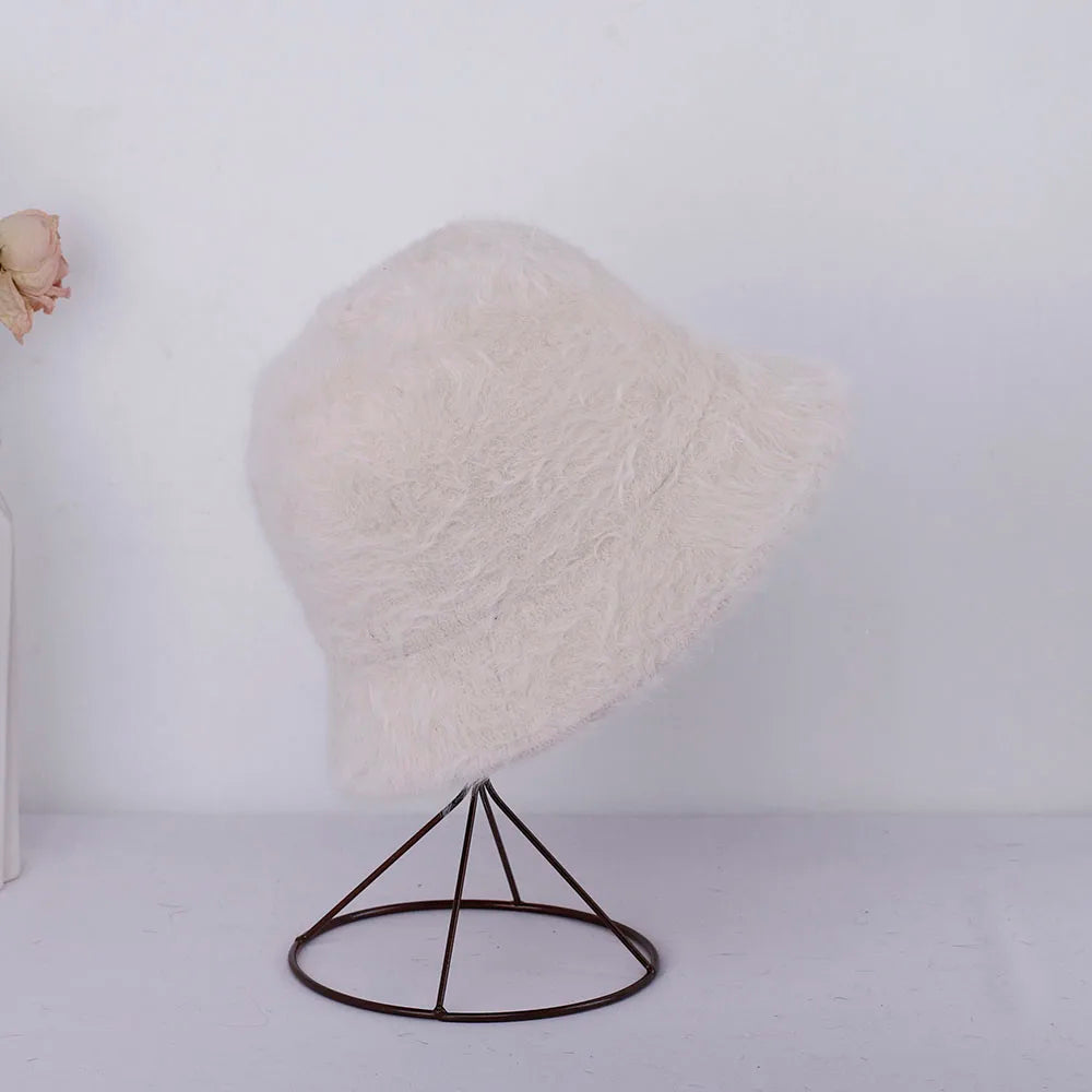 White textured Kawaii hat with a black metal base on a white background