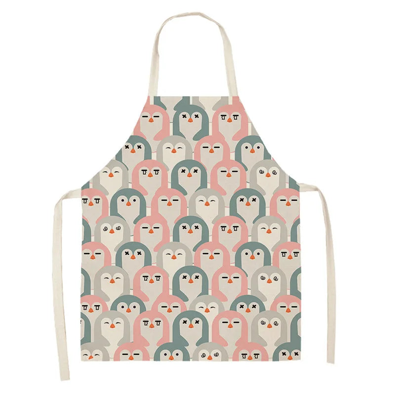 Apron with penguin Kawaii pattern on a white background
