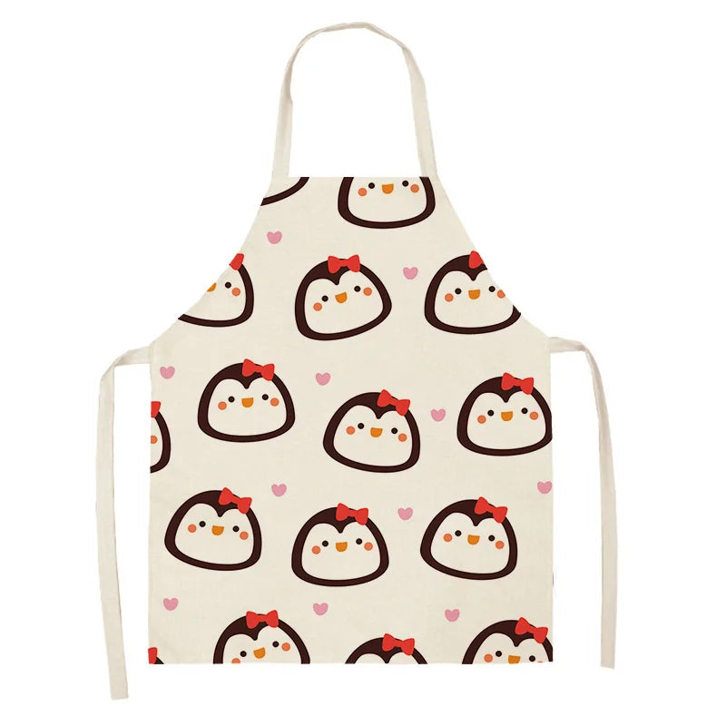Apron with penguin Kawaii pattern on a white background