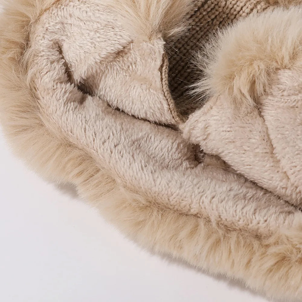 Close-up of a beige textured Kawaii blanket on a white background