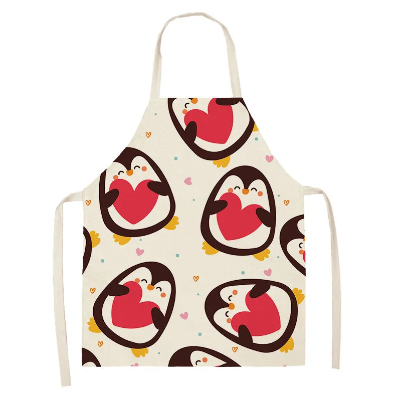 Apron with penguin Kawaii design on a white background