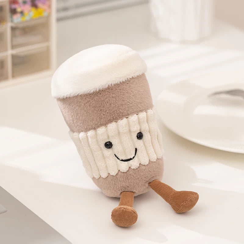 Plush kawaii toy resembling a marshmallow with a smiley face on a light background