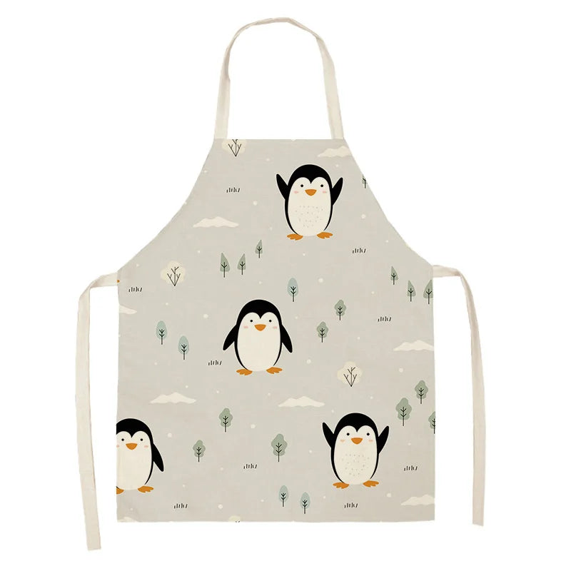 Children's apron with penguin Kawaii design on a light background