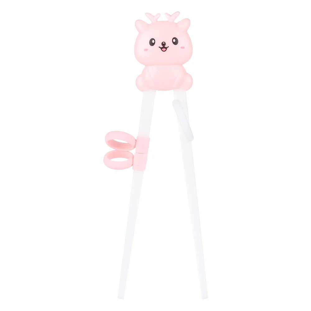 Pink kawaii cartoon character with a bow on a white background