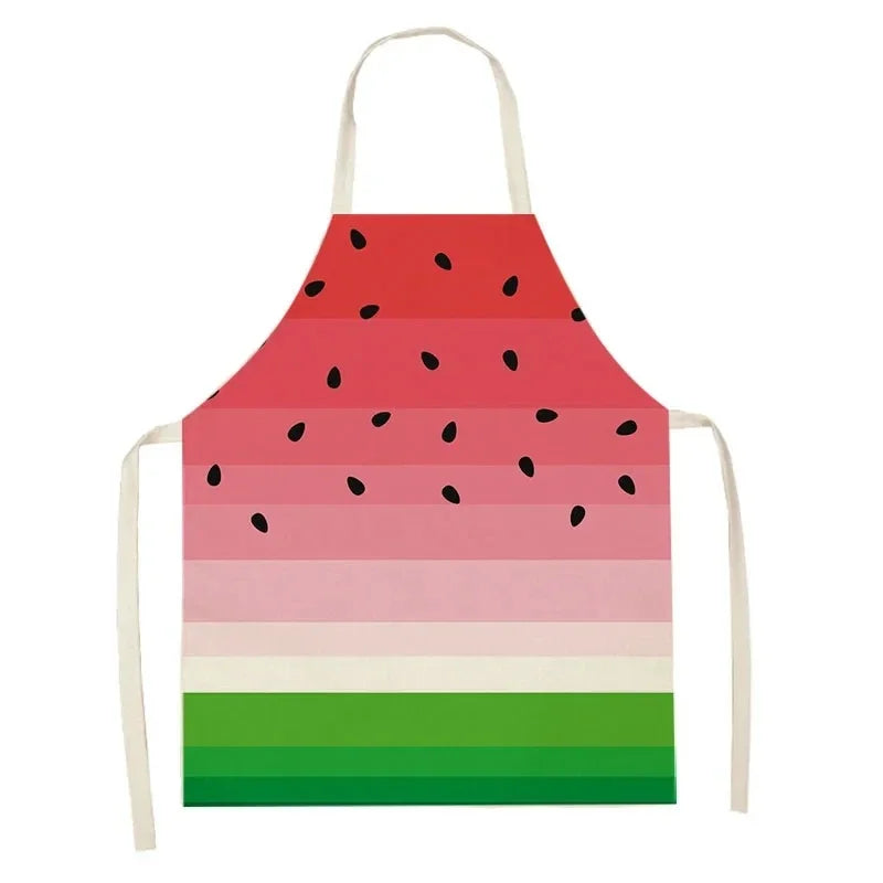 Apron with watermelon Kawaii design on a white background